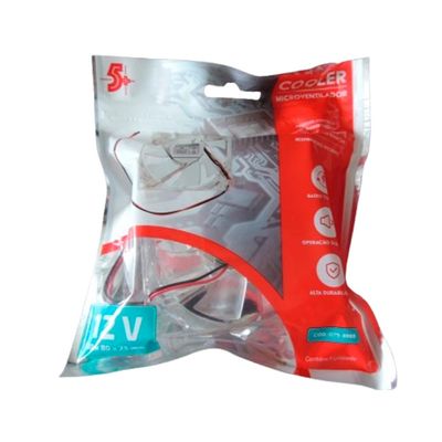 Micro Ventilador LED Branco PCS e Eletrônicos 075-8999 12V 5+