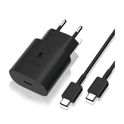 Tomada USB-C Turbo Para Smartphone Carregamento Rápido Preto
