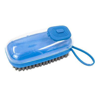 Escova Lava Louça Dispenser de Detergente Limpeza Cozinha Lavanderia Cor:Azul
