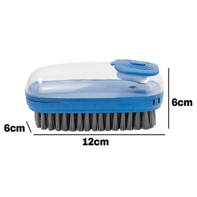Escova Lava Louça Dispenser de Detergente Limpeza Cozinha Lavanderia Cor:Azul