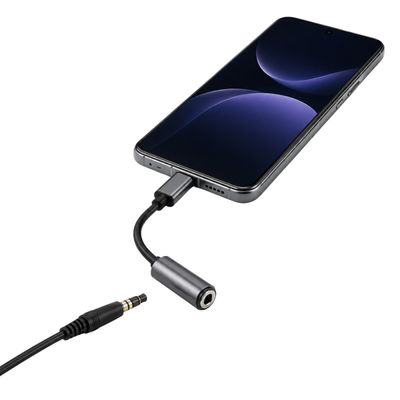 Adaptador USB C P2 Preto Saída Áudio Compatível Smartphone