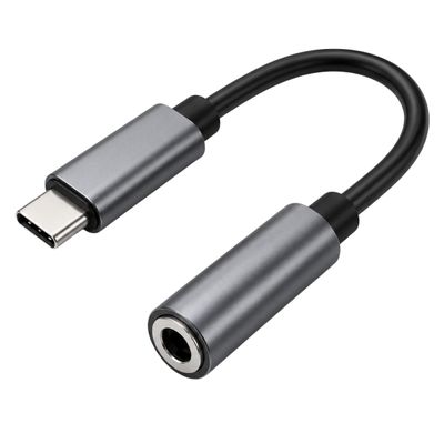 Adaptador USB C P2 Preto Saída Áudio Compatível Smartphone