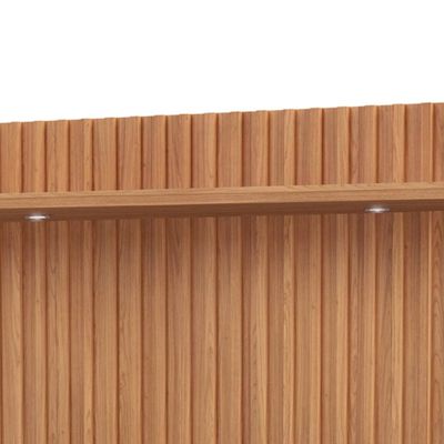 Painel Ripado Para TV 65 Pol com LED 2 Gavetas 223cm Baraka D03 Freijó Off White - Lyam Decor