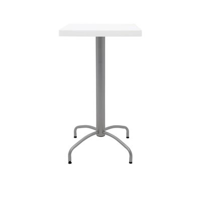 Mesa Quadrada Tramontina Gama 59 cm Alta em Polipropileno Branco com Base em Aço Carbono