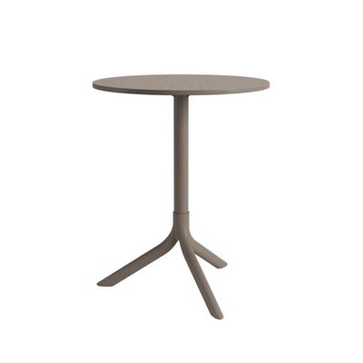 Mesa Redonda Livy Aurah 60x74,5cm Taupe em Polipropileno Plaxmetal
