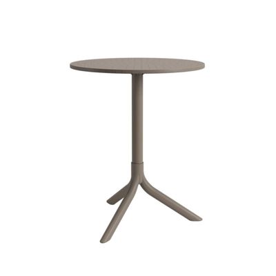Mesa Redonda Livy Aurah 60x74,5cm Taupe em Polipropileno Plaxmetal