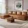 Sofá 4 Lugares Com Chaise 296cm Rovier Sintético Caramelo Z32 - Mpozenato
