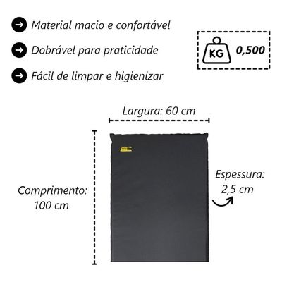 Colchonete Smart Academia Ginástica D80 100x60cm Caneleira e Cia