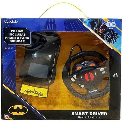 Carrinho Controle Remoto Batman Smart Driver 3 Funções Preto Candide
