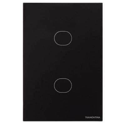 Interruptor Touch Wi-fi Smart Casa Inteligente com 2 Canais Preto Tramontina