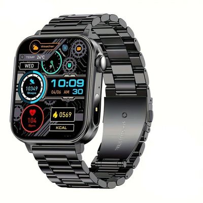 Relógio Smartwatch Com Carregamento Tipo C, Função Led, Botão Rotativo Preto