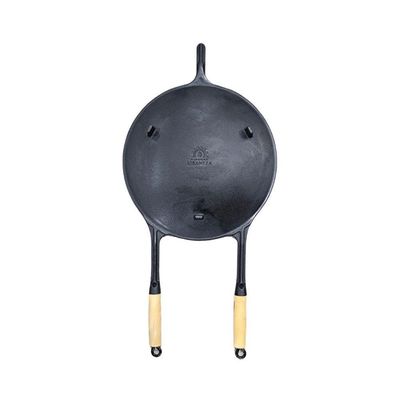 Chapa Disco Picanheira em Ferro Cabos de Madeira 35CM Multifogão Preta Libaneza