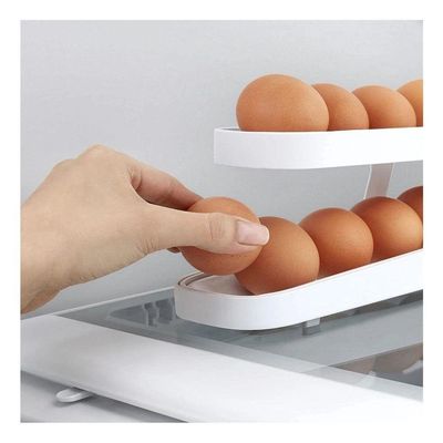 Organizador de Ovos Porta Geladeira com Tampa e Bandeja 14 Ovos