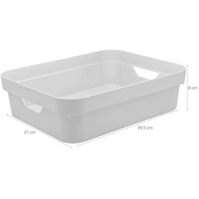 Conjunto 3 Caixas Organizadoras 4,8L Cestos Organizadores Brinquedos Closet Plástico Branco OU Branco
