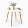 Mesa Jantar Sofia Redonda 80cm Branco Plus 18mm Pés de Madeira Natural Marin