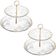 Kit 2 Pratos Duplos Doce Cristal New Butterfly Lyor 2 Andares Festa Docinhos Bolo Servir