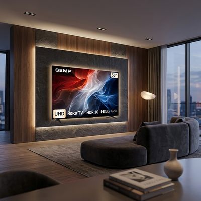 Smart TV S62E 55 Polegadas 4K Ultra HD Roku TV LED Semp Preto / Bivolt
