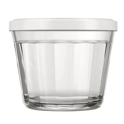 Conjunto de Tigelas com Tampa em Vidro 150 ml 12 Peças Copo Americano Transparente com Colorido