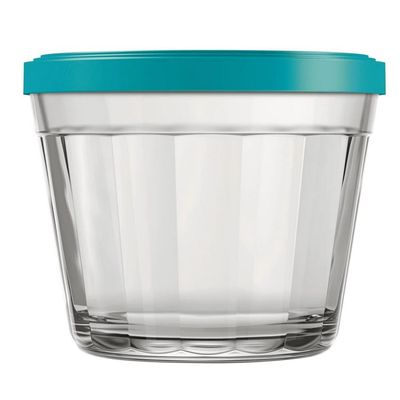 Conjunto de Tigelas com Tampa em Vidro 150 ml 12 Peças Copo Americano Transparente com Colorido