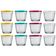 Conjunto de Tigelas com Tampa em Vidro 150 ml 12 Peças Copo Americano Transparente com Colorido