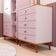 Guarda-Roupa Ternura com 5 Nichos, 2 Portas, 2 Gavetas Bartira  + Cômoda Ternura com 5 Gavetas Bartira Rosa Wood