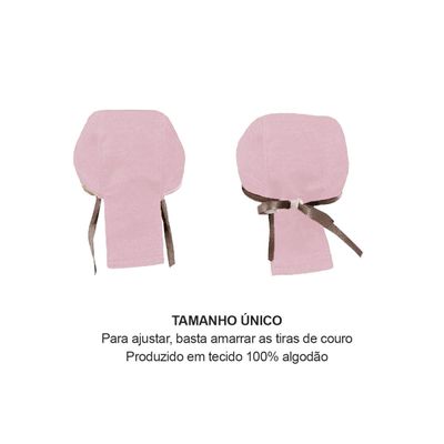 Avental de Cintura Rosa e Bandana Couro Confeitaria Salao SPA