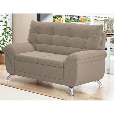 Sofá 2 Lugares Arezzo Revestido em Suede com 152cm de Largura Linoforte Areia