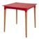 Mesa Tramontina Laura Rattan 70 cm em Polipropileno Vermelho com Pernas de Madeira