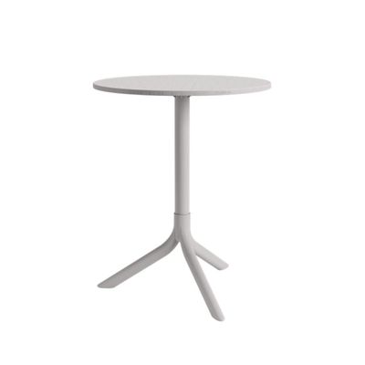 Mesa Redonda Livy Aurah 60x74,5cm Cinza Claro em Polipropileno Plaxmetal
