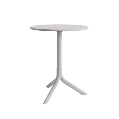 Mesa Redonda Livy Aurah 60x74,5cm Cinza Claro em Polipropileno Plaxmetal