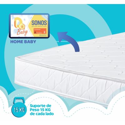 Colchão De Berço Sonos Home Baby 70x130x12cm D18 Dupla Face