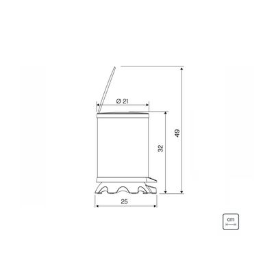 Lixeira Inox Tramontina Sofie Inox Scotch Brite e Detalhes em Plástico Translúcido Vermelho com Pedal 5 L