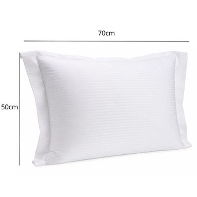 Fronha com Abas Travesseiro 50x70cm Branca Poliéster Brisa Lyor 200 Fios Listrada Avulsa