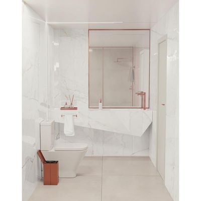 Lixeira Tramontina Luz Slim Swivel Aço Inox Rose 5,5 L Outlet