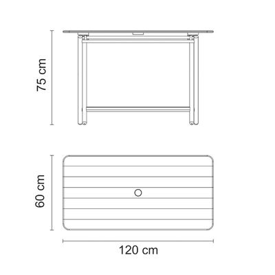 Mesa Dobrável Retangular Tramontina Bossa 120x75 cm em Madeira Tauari Natural