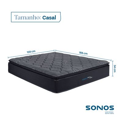 Colchão Sevilha Sonos Casal Molas Ensacadas D33 138X188X34