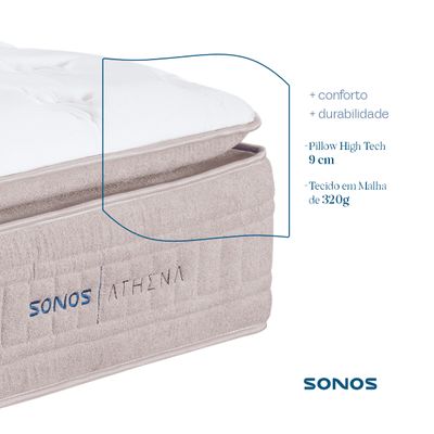Colchão Athena Sonos Casal Premium 138X188X36