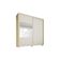 Guarda-Roupa Solteiro Lumi 2 Portas de Correr com Espelho 3 Gavetas Móveis Europa Off White/Peroba