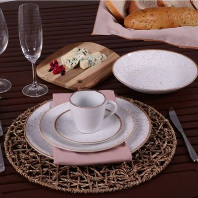 Aparelho de Jantar Tramontina Rústico Marrom Porcelana 20 Peças