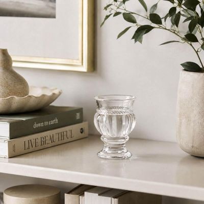 Cachepot Vidro Cristal 7x10cm Diamante Lyor Decorativo Centro De Mesa Pequeno Banheiro Avulso