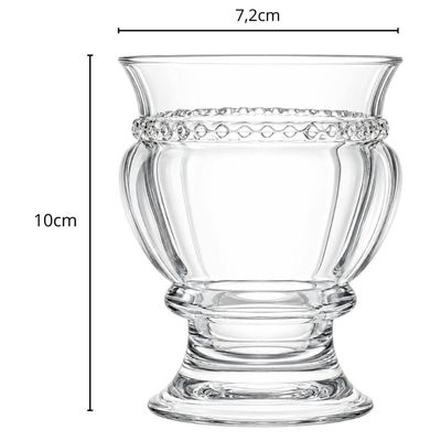 Jogo 6 Mini Vasos Cachepots Decorativos Vidro Cristal 7x10cm Diamante Lyor Pequeno
