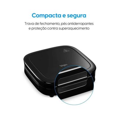 Sanduicheira Elgin SAN21 Duo Time 800W Aquecimento Duplo Revestimento Antiaderente Preto / 220V