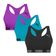 Kit 3 Tops Puma Nadador Sem Costura Feminino M / Preto e Roxo