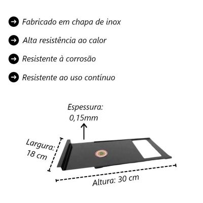 Registro Regulador de Fumaça 121-BS Fogão a Lenha Galvanizado 30x18cm Prata Brassol