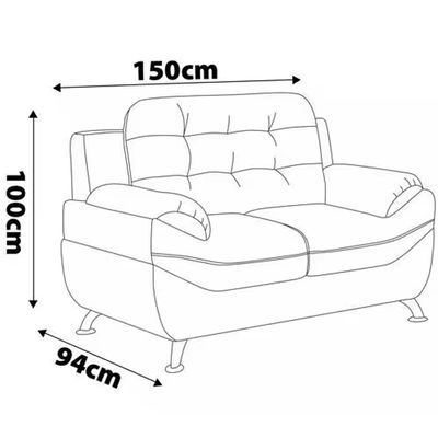 Sofá 2 Lugares em Tecido Suede 150 cm de largura Mercury Linoforte Areia