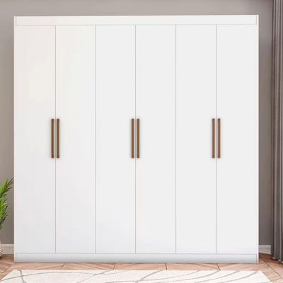 Guarda-Roupa Casal Ville com 6 Portas e 2 Gavetas Bartira Branco