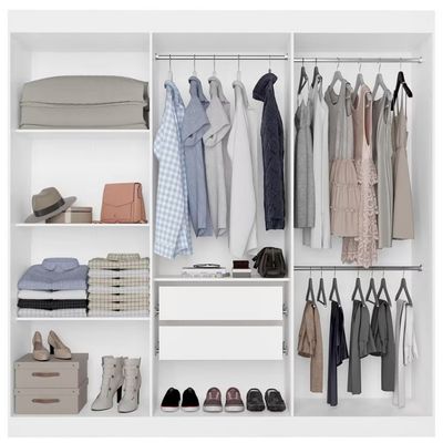 Guarda-Roupa Casal Ville com 6 Portas e 2 Gavetas Bartira Branco