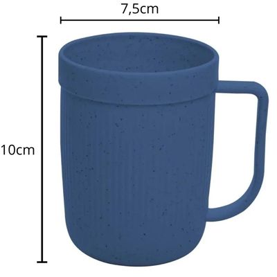 Jogo 12 Canecas Plásticas Resistentes 340ml Stripes Lyor Café Leite Grande Colorida Cantina Escola