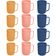 Jogo 12 Canecas Plásticas Resistentes 340ml Stripes Lyor Café Leite Grande Colorida Cantina Escola