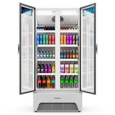 Expositor Vertical Porta Dupla Slim Metalfrio VB70 Optima 752 Litros Branco 127V